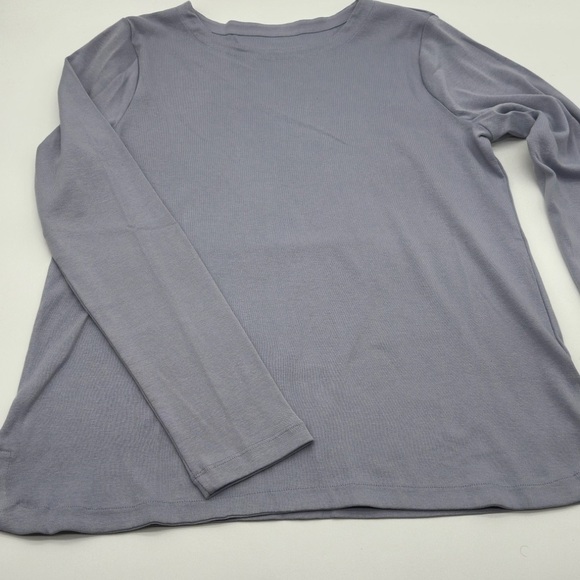 J. Jill Tops - J Jill Ribbed Knit Longline Crewneck Tunic Gray Stretch Jersey Knit Size Small